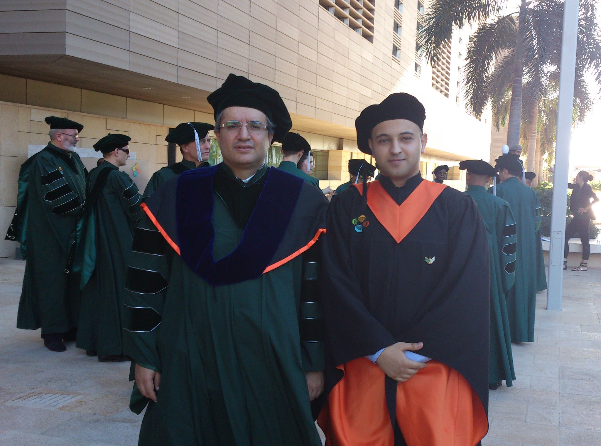 Ahmad M. Al-Sharoa With Professor Slim-Alouini On His Graduation