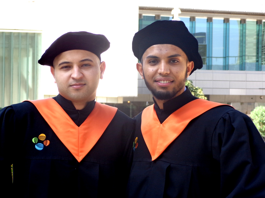 Ahmed AlSharoa and Lokman Sboui during the graduation ceremony