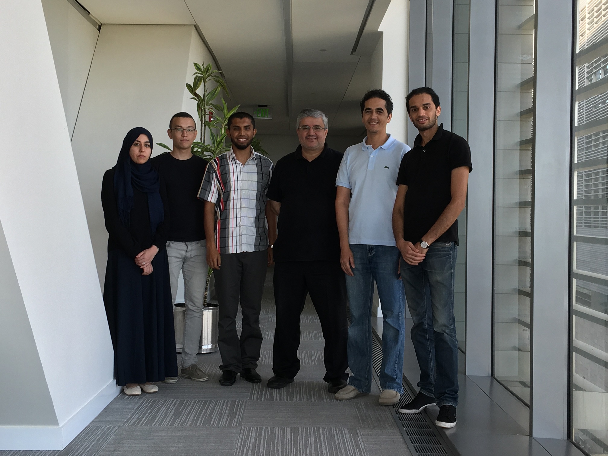  Professor Alouini with CTL members; from right lo left: Mohamed Ridha Znaidi | Dr. Zouheir Rezki | Prof. Alouini | Lokman Sboui | Yerzhan Sapenov | Amal Hyadi