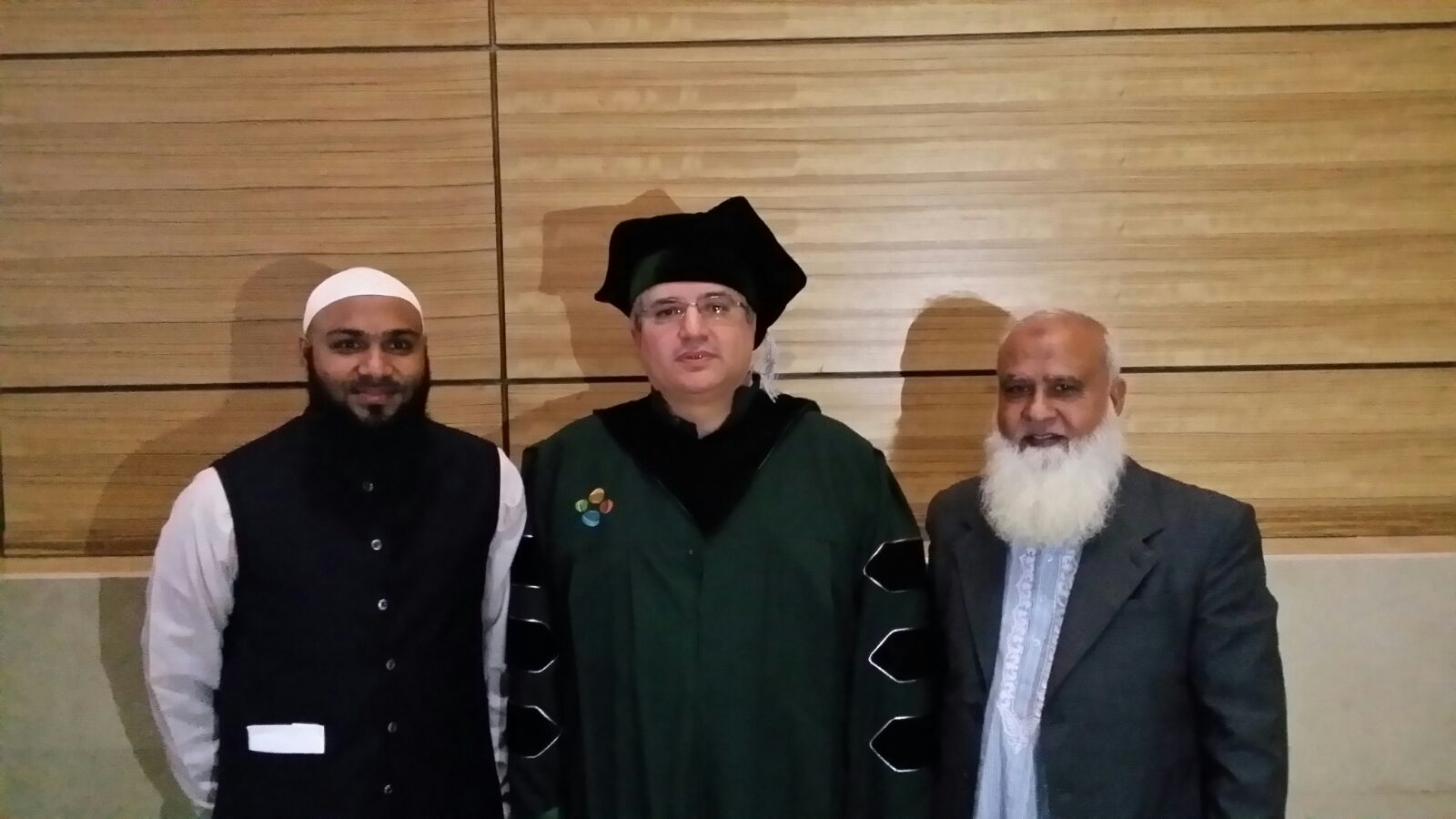 Professor Alouini with Imran Ansari and his father during graduation ceremony