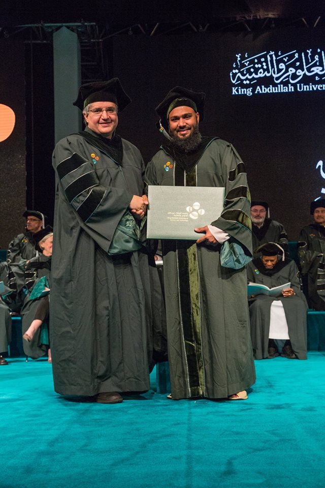 Professor Alouini with Imran Ansari during graduation ceremony