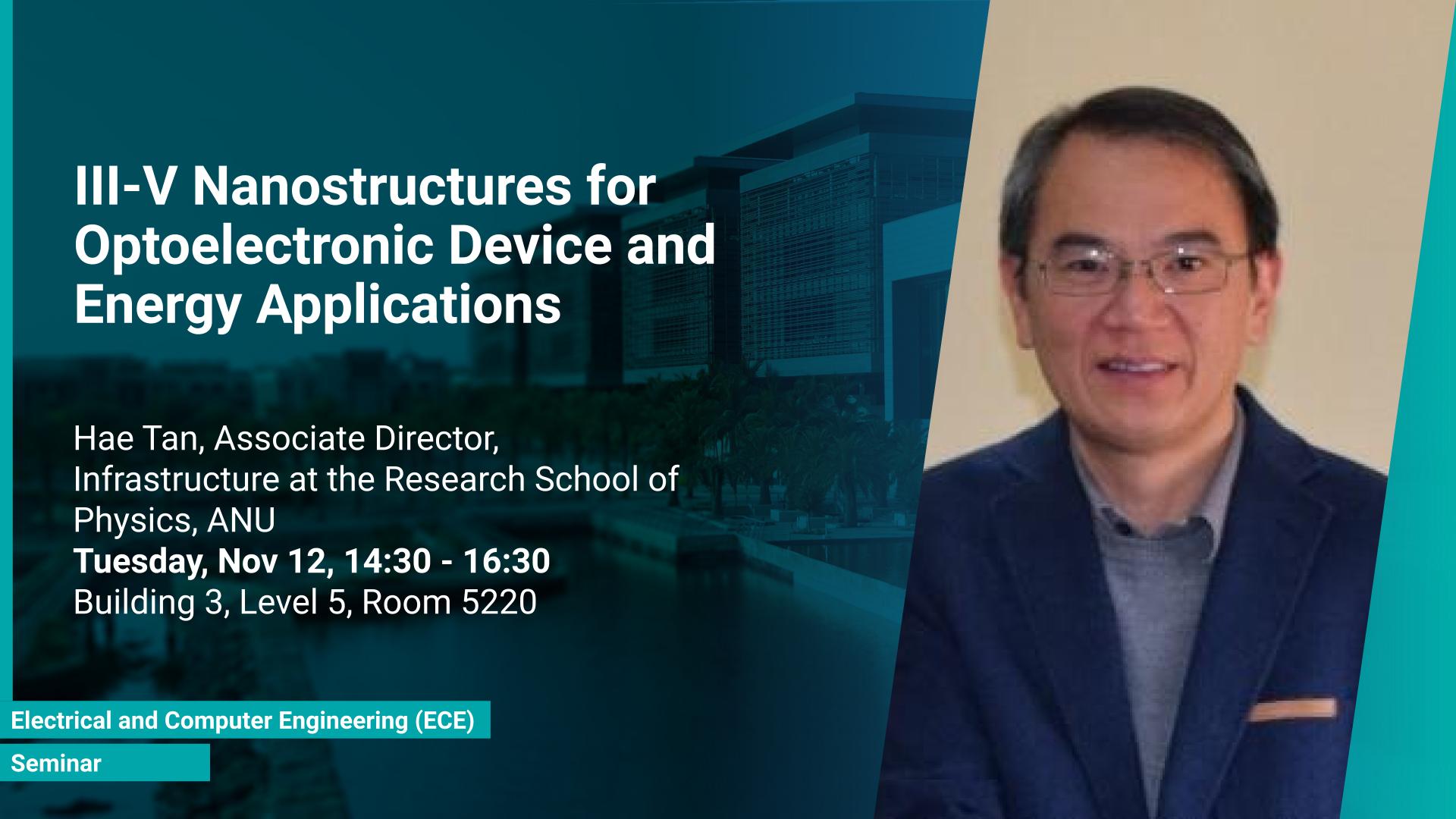 KAUST-CEMSE-ECE-Seminar-Hoe Tan-III-V Nanostructures for Optoelectronic Device and Energy Applications