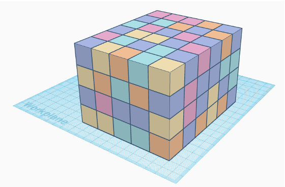 3D domain tiled with cubes and computed with SB