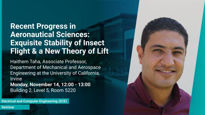 KAUST CEMSE ECE Seminar Haithem Taha Recent Progress in Aeronautical Sciences Exquisite Stability of Insect Flight & a New Theory of Lift1