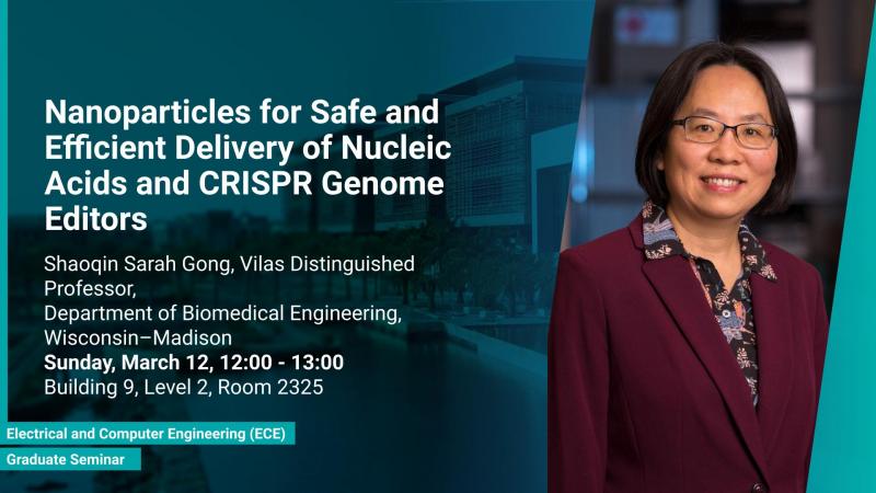 KAUST CEMSE ECE Graduate Seminar Shaoqin Sarah Gong Nanoparticles for Safe and Efficient Delivery of Nucleic Acids and CRISPR Genome Editors