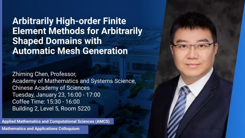KAUST-CEMSE-AMCS-Mathematics-and-Application-Colloquium-Prof. Zhimimg Chen-Arbitrarily-High-order-Finite-Element-Methods-for-Arbitrarily-Shaped-Domains-with-Automatic-Mesh-Generation