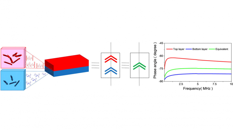 Tunable fractional-order capacitor using layered ferroelectric polymers