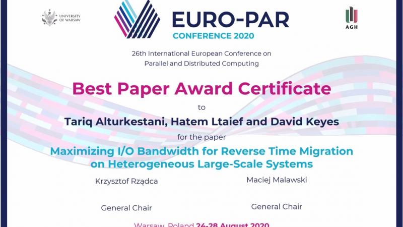 Best Paper Award at EuroPar'2020