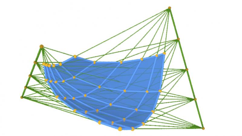 A (Q + Q)-net with its two Laplace transforms contained in skew lines.