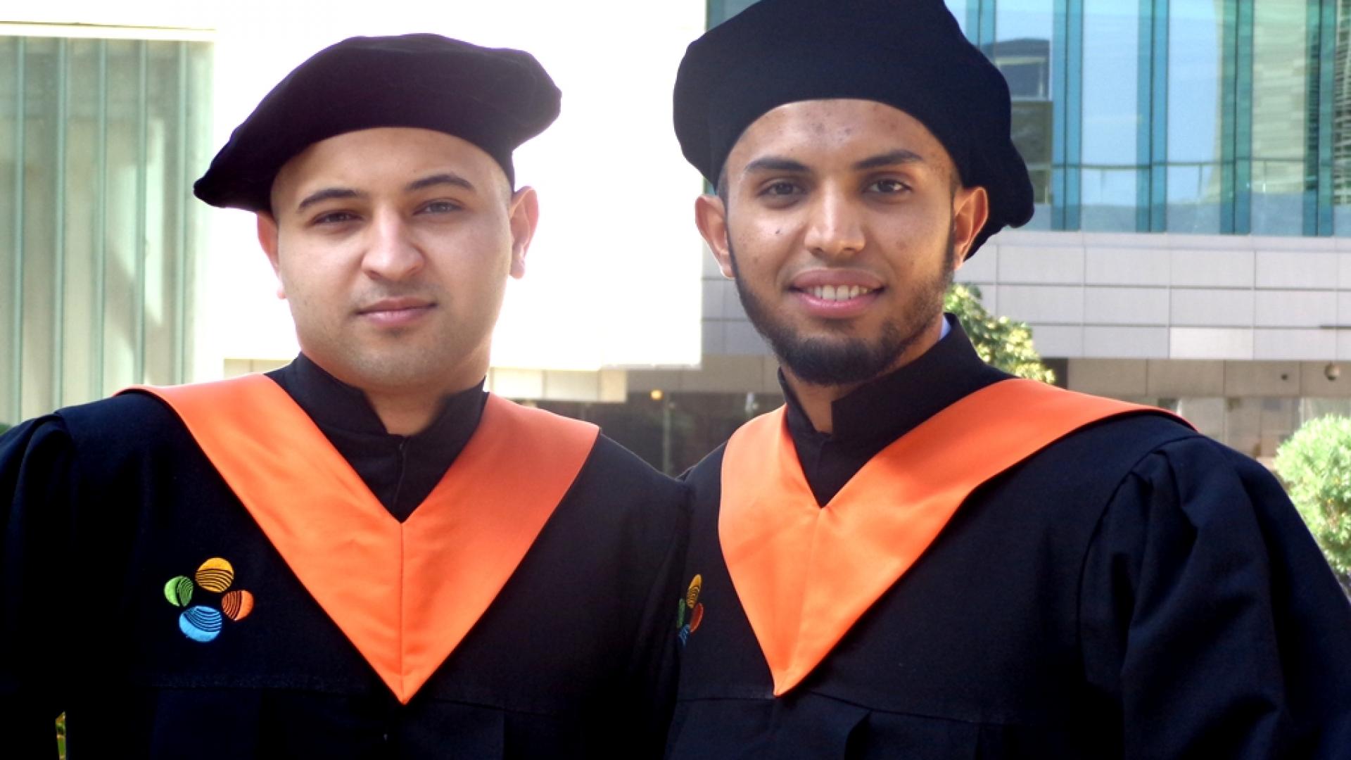 Ahmed AlSharoa and Lokman Sboui during the graduation ceremony