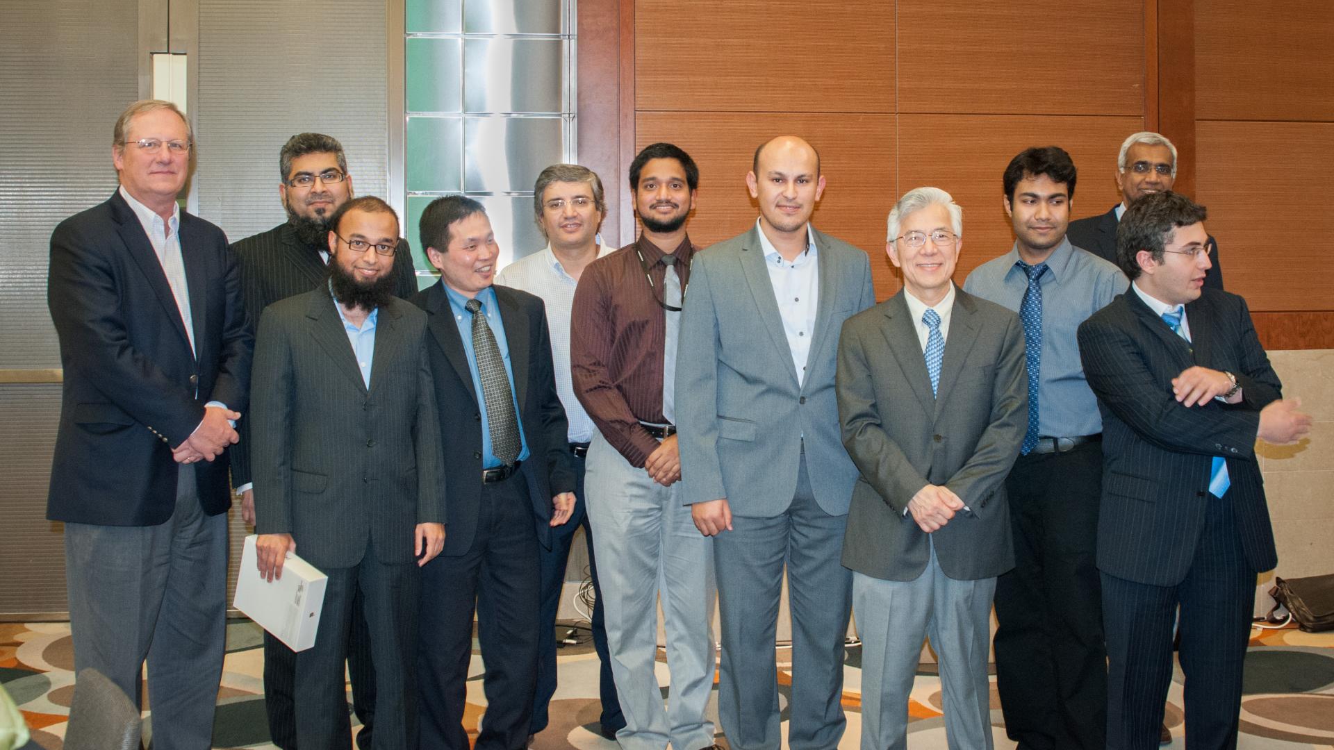 Mahdi Ben Ghorbel And The Prize Winners In EE Days With Some EE Faculty And The President
