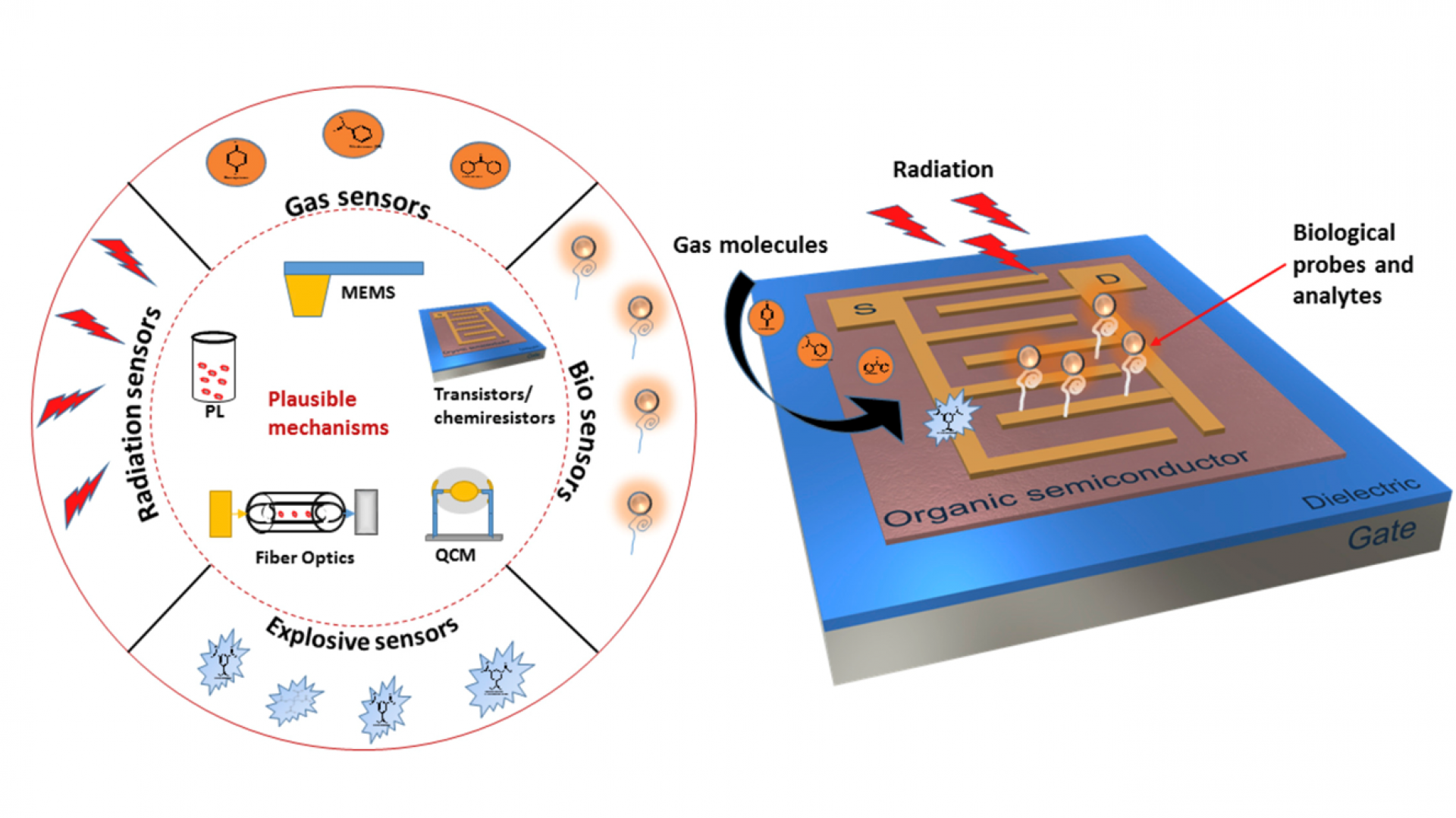 Organic field effect transistors (OFETs) in environmental sensing and health monitoring: A review
