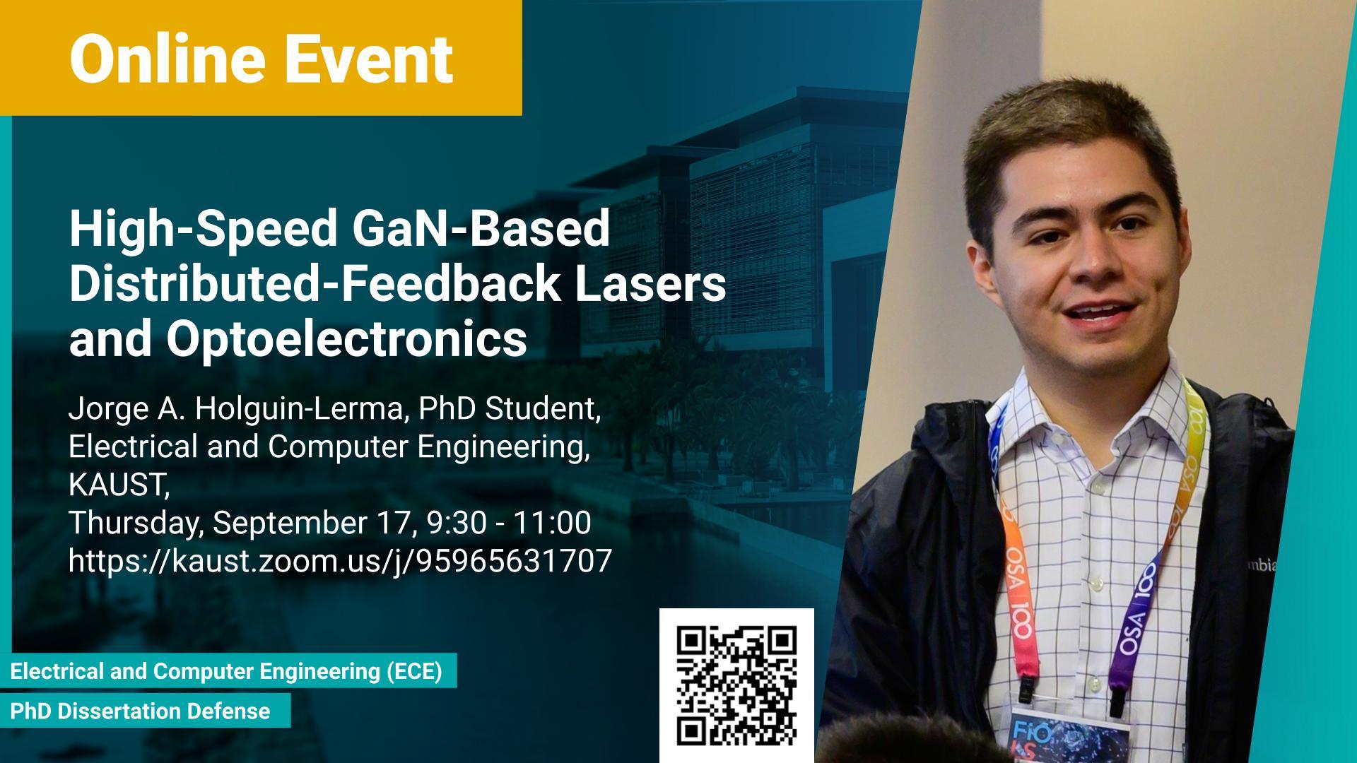 KAUST CEMSE ECE Jorge A Holguin Lerma High Speed GaN Based Distributed Feedback Lasers and Optoelectronics
