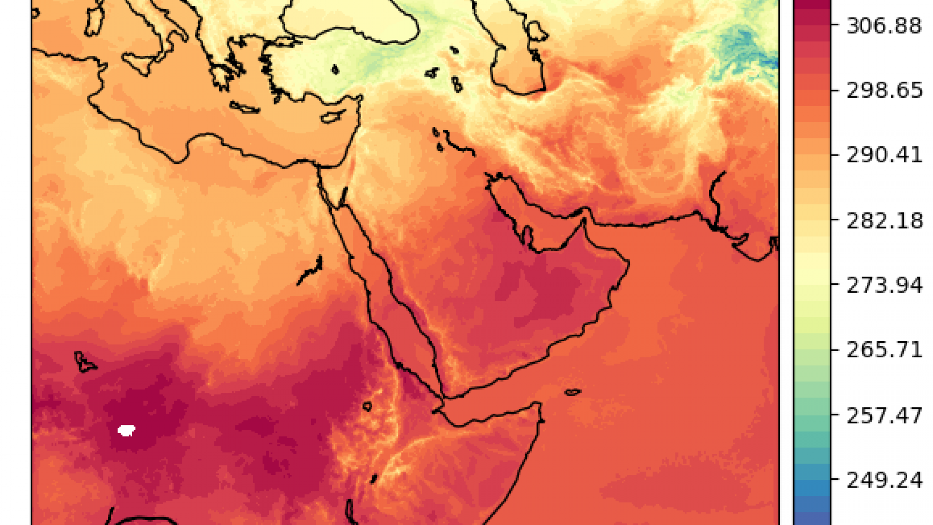 Temperature in the Arabic Peninsula