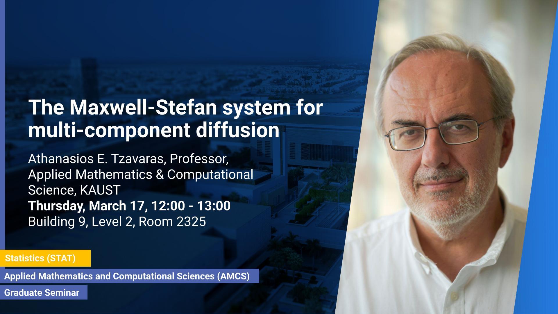 KAUST CEMSE AMCS STAT Graduate Seminar Athanasios Tzavaras The Maxwell-Stefan system for multi-component diffusion