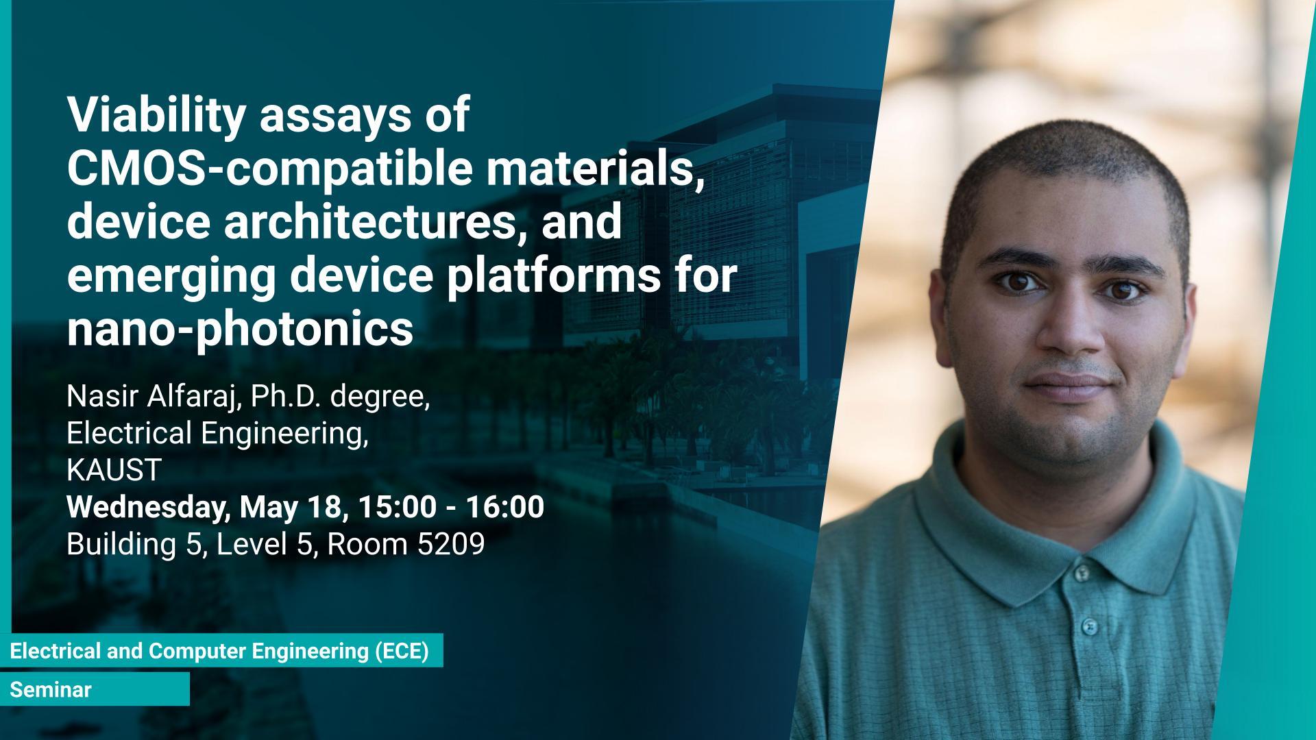 Viability assays of CMOS-compatible materials, device architectures and emerging device platforms for nanophotonics Nasir Alfaraj
