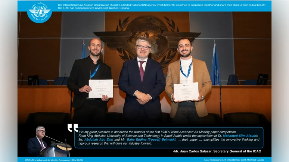 KAUST CTL researchers receive best paper award from ICAO